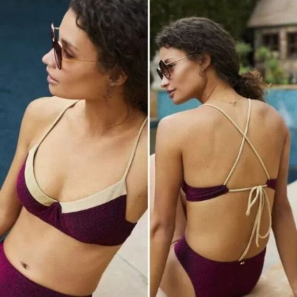 Anthropologie Other - NWT Anthropologie PQ Evie Shimmery Underwire Bikini Top | L